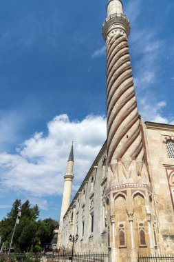 Edirne, Türkiye - 26 Mayıs 2018: Dışında görüntülemek Uc Serefeli Camii'nin Camii Edirne şehri, Doğu Trakya, Türkiye Merkezi