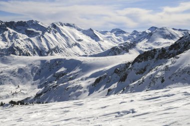 Kış manzara Pirin Dağı, karla kaplı tepeler ile Todorka tepe, Bulgaristan görüntülemek