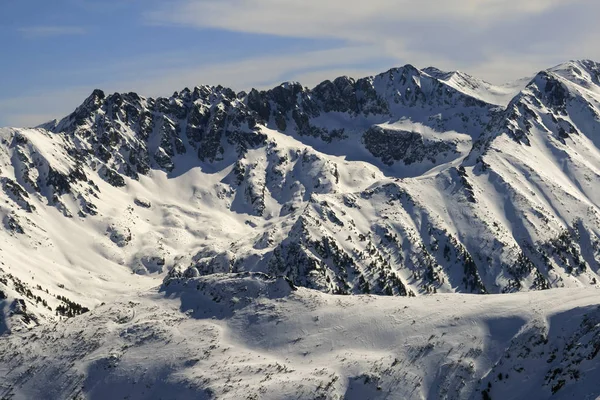 Zimní Krajina Kopce Pokryté Sněhem Pohoří Pirin Výhled Vrcholu Todorka — Stock fotografie