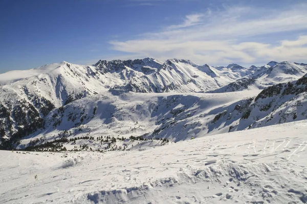 Paesaggio Invernale Con Colline Coperte Neve Pirin Mountain Vista Dalla — Foto Stock