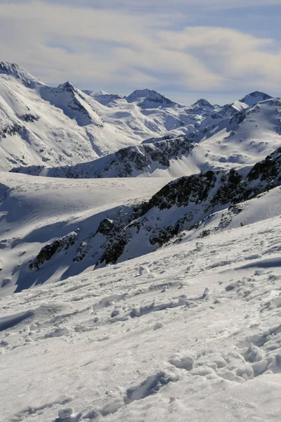 Paisaje Invernal Con Colinas Cubiertas Nieve Montaña Pirin Vista Desde —  Fotos de Stock