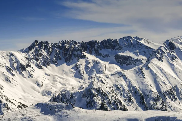 Zimní Krajina Kopce Pokryté Sněhem Pohoří Pirin Výhled Vrcholu Todorka — Stock fotografie
