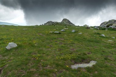 Cherni Vrah tepe, Sofya şehir bölge, Bulgaristan üzerinden Vitosha Dağı manzarası