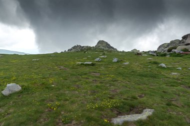 Cherni Vrah tepe, Sofya şehir bölge, Bulgaristan üzerinden Vitosha Dağı manzarası