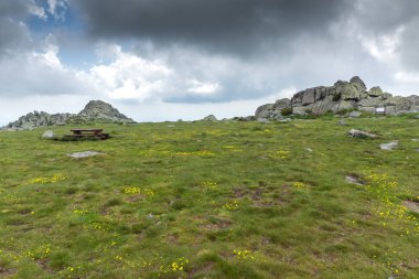 Cherni Vrah tepe, Sofya şehir bölge, Bulgaristan üzerinden Vitosha Dağı manzarası