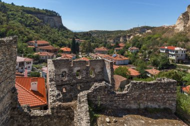 Melnik, Bulgaristan - 7 Eylül 2017: Panoramik şehir, Melnik, bölge Yukarı Cuma, Bulgaristan