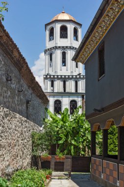 Plovdiv, Bulgaristan - 5 Temmuz 2018: St Constantine ve St. Elena Kilisesi eski şehir Plovdiv, Bulgaristan Bulgar canlanma dönemi