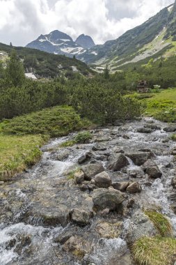 Yaz peyzaj Malyovitsa tepe ve Malyoviska Nehri, Rila Dağı, Bulgaristan