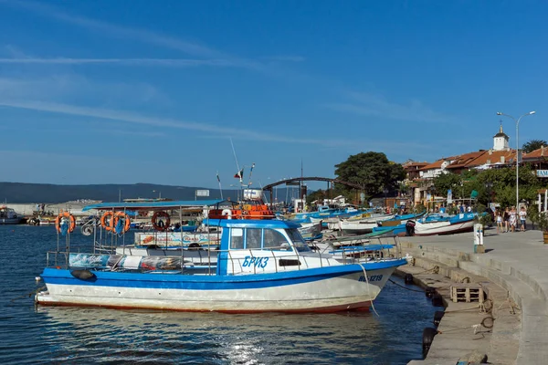 Nessebar Bulgarien Augusti 2018 Panoramautsikt Över Hamnen Och Gamla Stan — Stockfoto