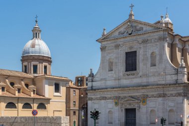 Roma, İtalya - 22 Haziran 2017: Chiesa di San Rocco görünümünü şaşırtıcı tüm Augusteo Roma, İtalya