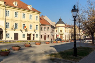 SREMSKI KARLOVCI, VOJVODINA, SERBIA - NOVEMBER 11, 2018: Panorama of center of town of Srijemski Karlovci, Vojvodina, Serbia clipart