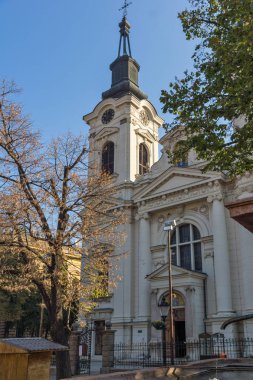 Sremski Karlovci, Voyvodina, Sırbistan - 11 Kasım 2018: Panorama merkezi olan şehir Srijemski Karlovci, Voyvodina, Sırbistan