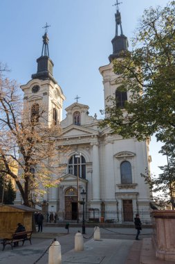 Sremski Karlovci, Voyvodina, Sırbistan - 11 Kasım 2018: Panorama merkezi olan şehir Srijemski Karlovci, Voyvodina, Sırbistan