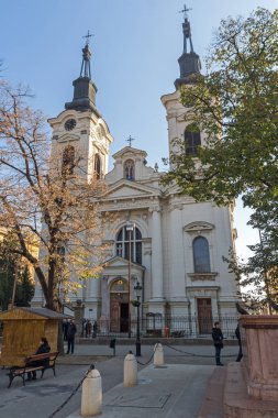 Sremski Karlovci, Voyvodina, Sırbistan - 11 Kasım 2018: Panorama merkezi olan şehir Srijemski Karlovci, Voyvodina, Sırbistan
