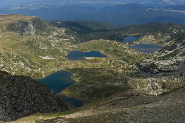 Summer view of  The Twin, The Trefoil, The Fish and The Lower lakes, Rila Mountain, The Seven Rila Lakes, Bulgaria