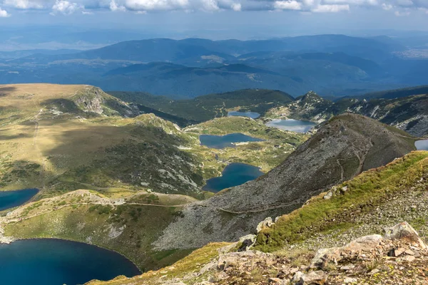 Vista Panorâmica Incrível Dos Sete Lagos Rila Montanha Rila Bulgária — Fotografia de Stock