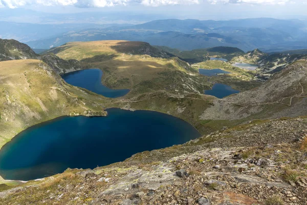 Vista Panorâmica Incrível Dos Sete Lagos Rila Montanha Rila Bulgária — Fotografia de Stock