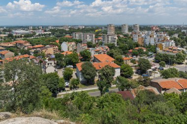 Plovdiv, Bulgaristan - 5 Temmuz 2018: Panoramik şehir Plovdiv Nebet Tepe Hill, Bulgaristan