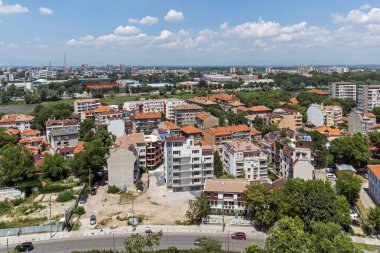 Plovdiv, Bulgaristan - 5 Temmuz 2018: Panoramik şehir Plovdiv Nebet Tepe Hill, Bulgaristan