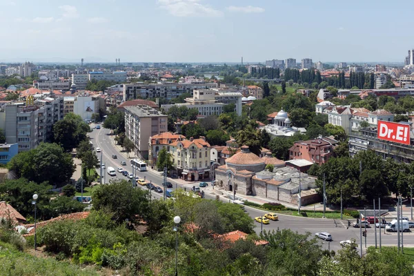 Plovdiv, Bulgaristan - 5 Temmuz 2018: Panoramik şehir Plovdiv Nebet Tepe Hill, Bulgaristan