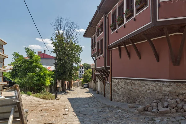 Plovdiv Bulgaria Julio 2018 Calle Cobblestone Casas Del Siglo Xix —  Fotos de Stock