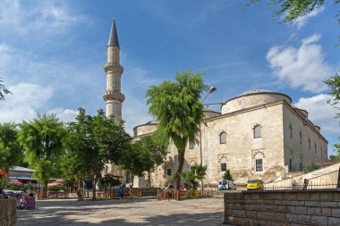 Edirne, Türkiye - 26 Mayıs 2018: Eski Camii Camii Edirne şehri, Doğu Trakya, Türkiye'nin merkezi