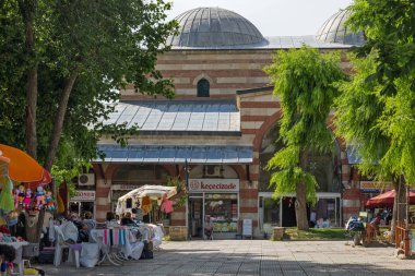 Edirne, Türkiye - 26 Mayıs 2018: Alışveriş yayalara Edirne şehri, Doğu Trakya, Türkiye'nin merkezi