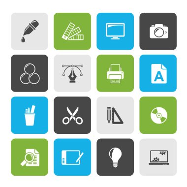 Grafik tasarım sanayi simgeleri - vektör Icon set