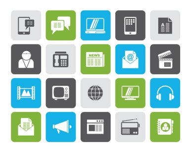 Bağlantı, iletişim ve teknoloji simgeler - vektör Icon set