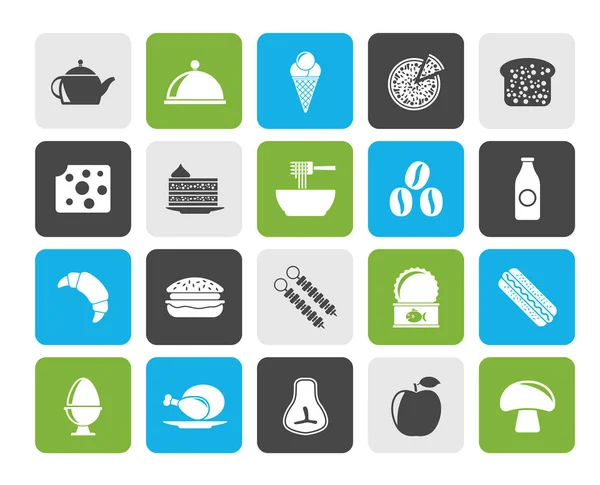 Diferentes Rey Alimentos Bebidas Iconos Vector Icono Conjunto — Archivo Imágenes Vectoriales