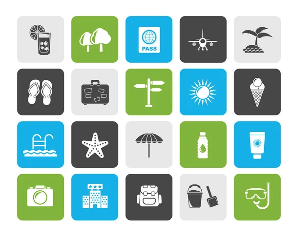 Sommer Urlaub Und Strand Icons Vektor Icon Set — Stockvektor