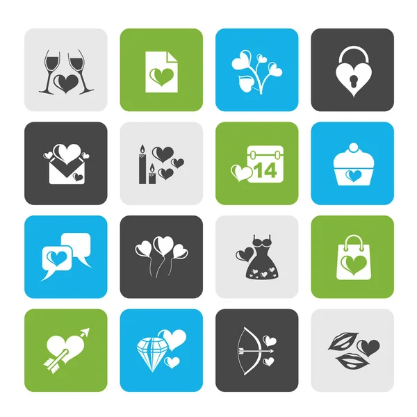 Love Valentine Holidays Icons Vector Icon Set — Stock Vector