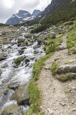 Yaz peyzaj Malyovitsa tepe ve Malyoviska Nehri, Rila Dağı, Bulgaristan