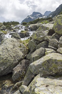Yaz peyzaj Malyovitsa tepe ve Malyoviska Nehri, Rila Dağı, Bulgaristan