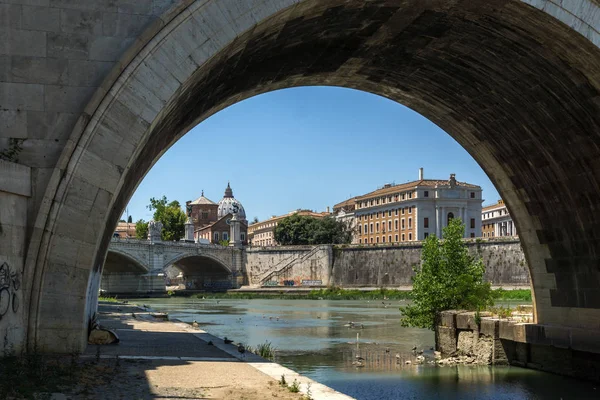 Рим Італія Червня 2017 Архітектурної Детально Санкт Анджело Мосту Місті — стокове фото