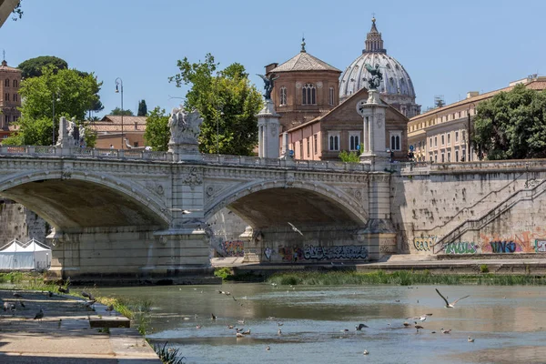 Roma Itália Junho 2017 Vista Incrível Vaticano Rio Tibre Cidade — Fotografia de Stock