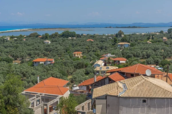 Atemberaubendes Panorama Von Agios Ioanis Strand Mit Blauem Wasser Lefkada — Stockfoto