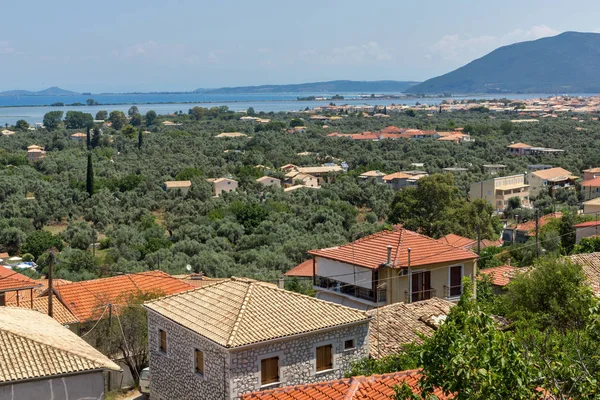 Panorama Incrível Praia Agios Ioanis Com Águas Azuis Lefkada Ilhas — Fotografia de Stock