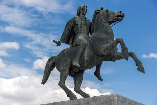 Alejandro Magno Monumento Terraplén Ciudad Tesalónica Macedonia Central Grecia —  Fotos de Stock