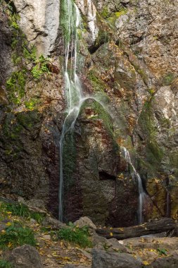 Sonbahar görünümü Samodivsko praskalo şelale, Rodop Dağları, Bulgaristan