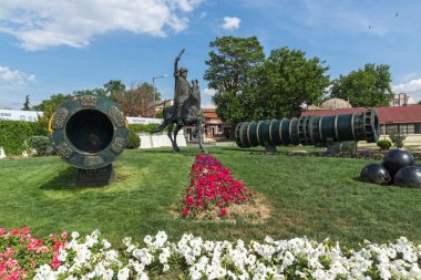 Anıt olarak Osmanlı Sultan Mehmed II Edirne şehri, Doğu Trakya, Türkiye'de Ortaçağ topuyla