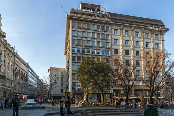 Belgrade Servië November 2018 Knez Mihailova Street Prins Michael Street — Stockfoto