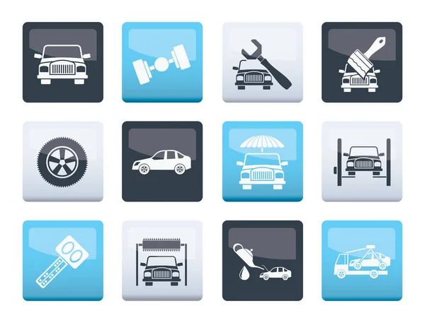 Auto Service Transportation Icons Color Background Vector Icon Set — Stock Vector