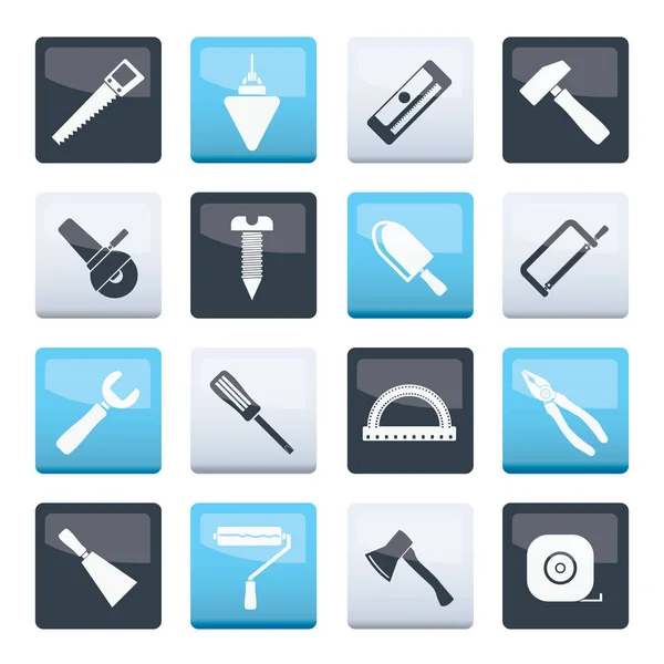 Construction Building Tools Icons Color Background Color Background Vector Icon — Stockvector