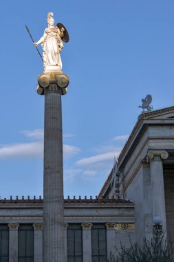 Gün batımı görünümü Atina Akademisi, Attica, Yunanistan