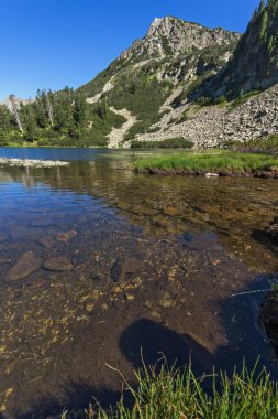 Balık Vasilashko gölü ile Manzara, Pirin Dağı, Bulgaristan