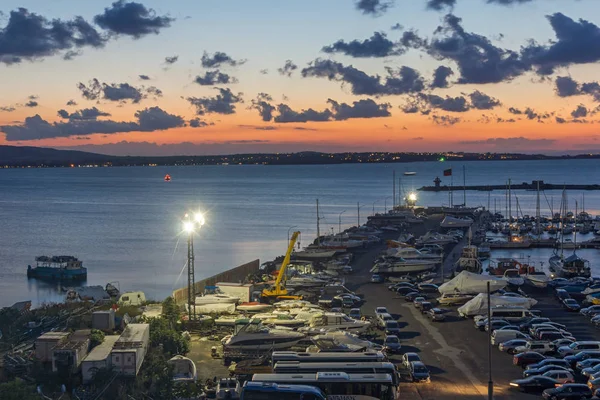 Σωζόπολη Βουλγαρία Αυγούστου 2018 Απίστευτο Βράδυ Πανόραμα Του Λιμένα Της — Φωτογραφία Αρχείου