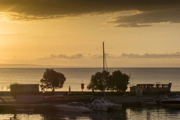 Zakynthos Grécia Maio 2015 Vista Incrível Nascer Sol Rua Costal — Fotografia de Stock