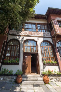 Plovdiv, Bulgaristan - 5 Temmuz 2018: Mimari ve tarihi rezerv Şehir Plovdiv, Bulgaristan tarihi kent Müzesi Balabanov'ın evde