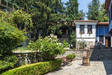 Plovdiv, Bulgaristan - 5 Temmuz 2018: Müzesi Hindliyan House yedekte mimari ve tarihi eski şehir şehir Plovdiv, Bulgaristan